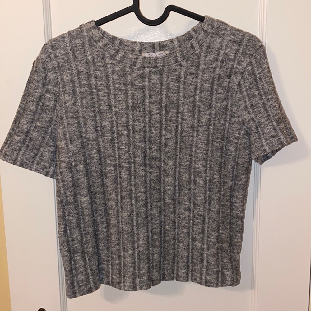 Zara Grey Cropped Shirt
